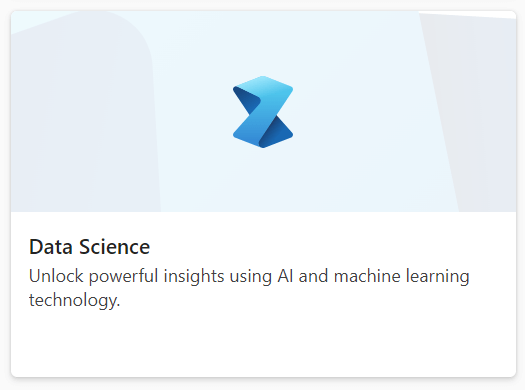 The 'Data Science' experience button on the Microsoft Fabric app home page