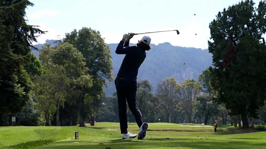 Marcus Plunkett mic’d up during Round 1 of Astara Golf Championship