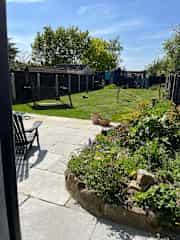 The garden is a south westerly facing garden so gets sun all day. There’s plenty of seating and a garden swing.