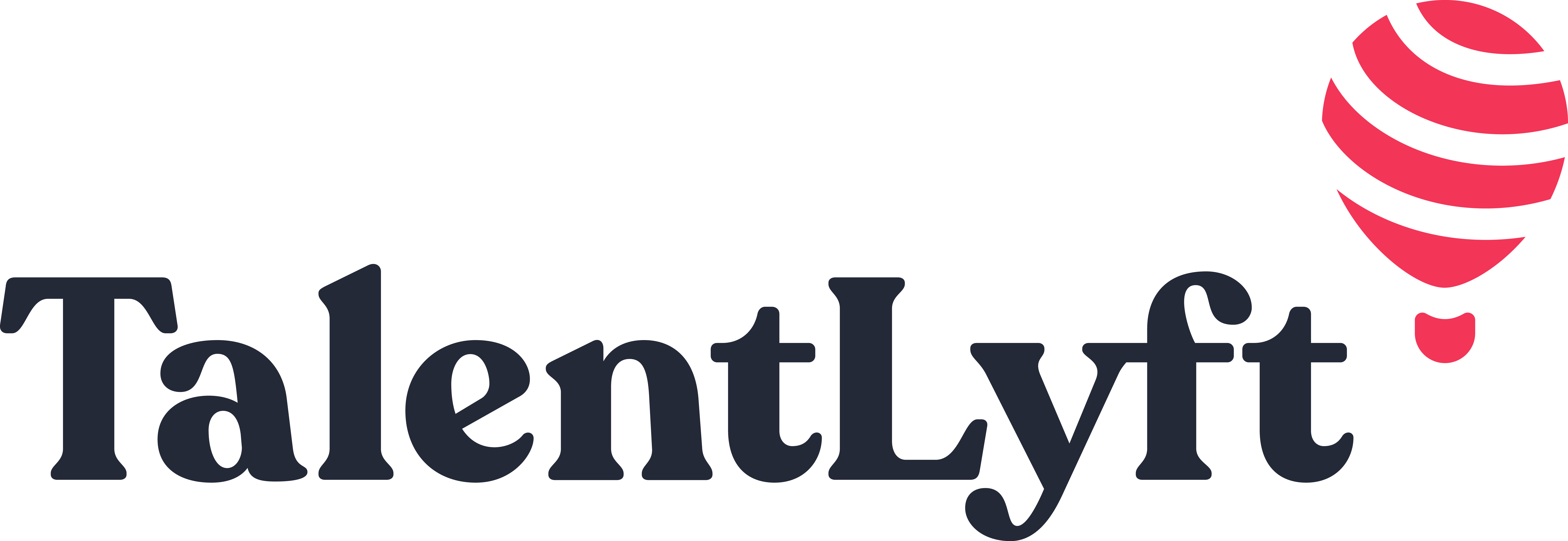 TalentLyft logo featuring a bold typeface in dark blue with a red balloon icon symbolizing growth and innovation. , TalentLyft, logo