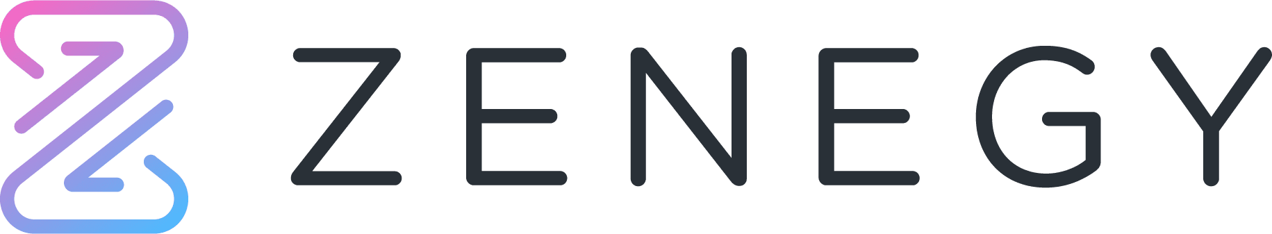ZENEgy logo featuring a stylized 'Z' with gradient colors and modern typography for brand identity. Design emphasizes innovation., ZENEgy, logo design